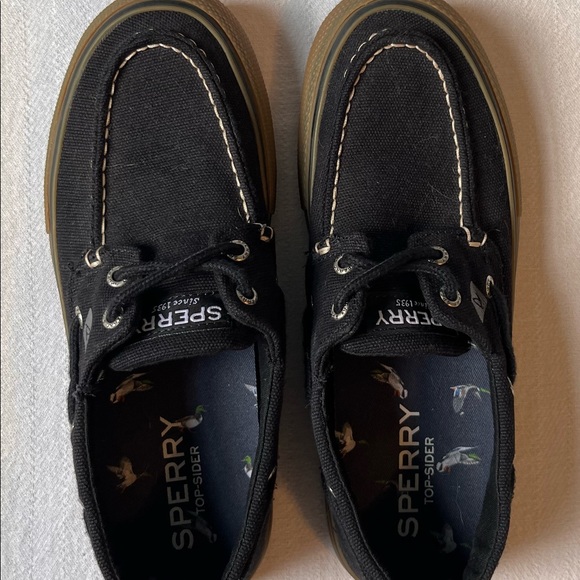 Mens Black Sperry Top Siders - Picture 1 of 4